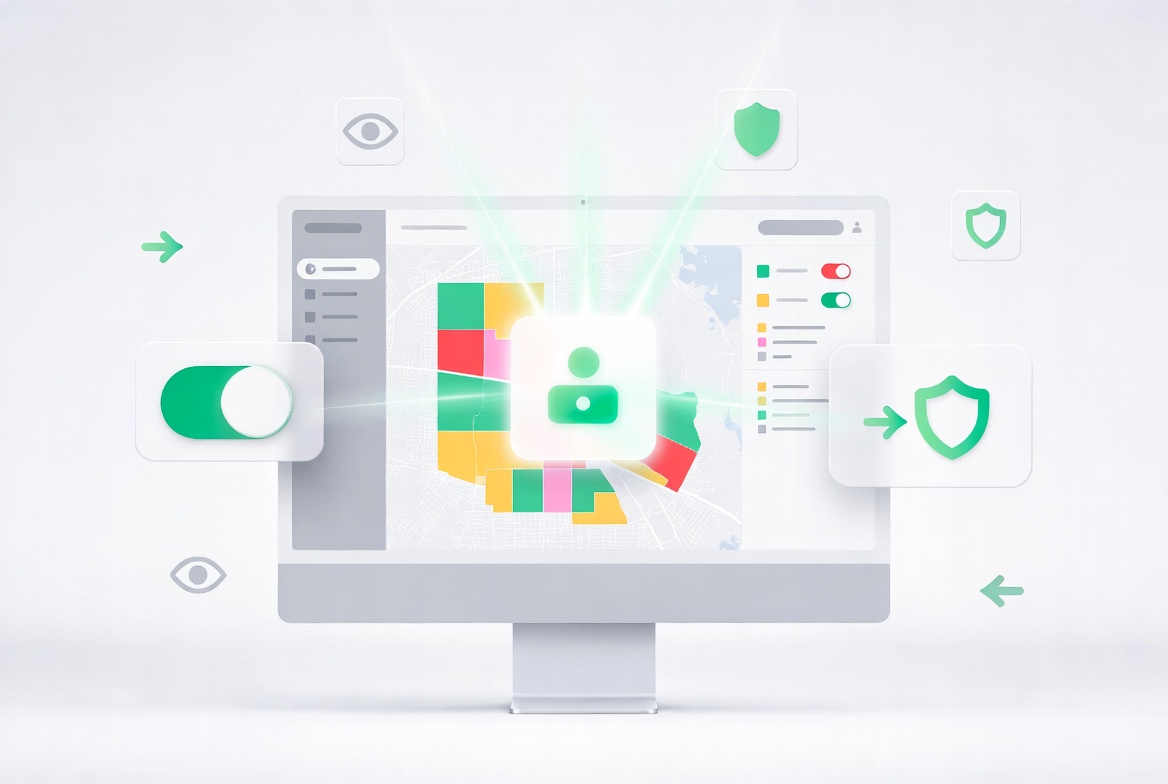 Admin controls for map visibility